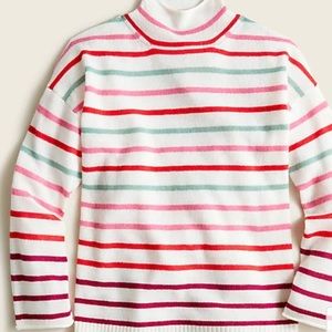 Cashmere roll neck sweater in stripe